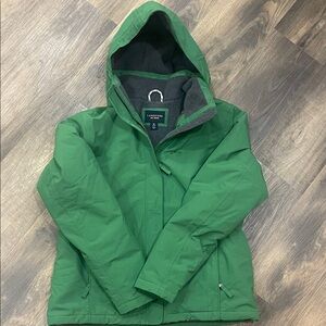 Lands' End Forest Green Hooded Coat